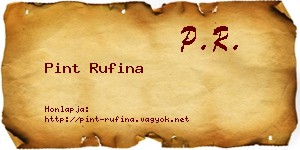 Pint Rufina névjegykártya